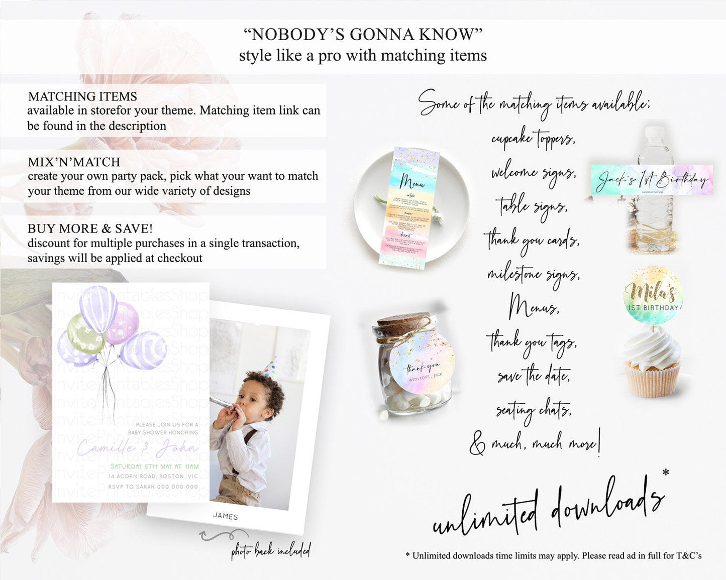 Pastel Purple Balloon Baby Shower Invitation Pastel Balloon Invitation Pastel Purple Green Invitation Balloon Baby Shower Theme d23103