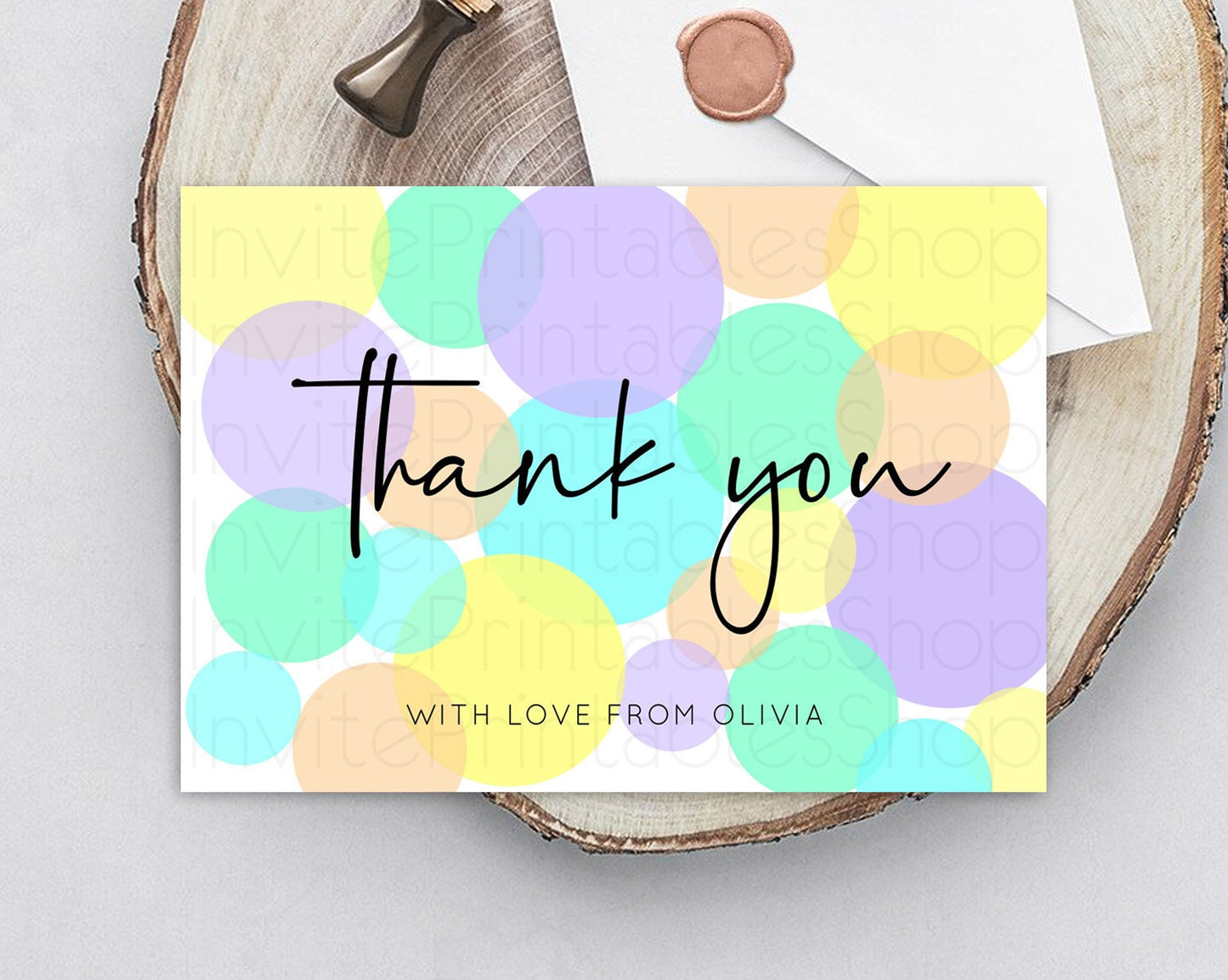 Rainbow Thank You Pastel Thank You Card Pastel Rainbow Birthday Thank You Confetti Colorful Pastel Cards Teacher Thank You Cards D10412