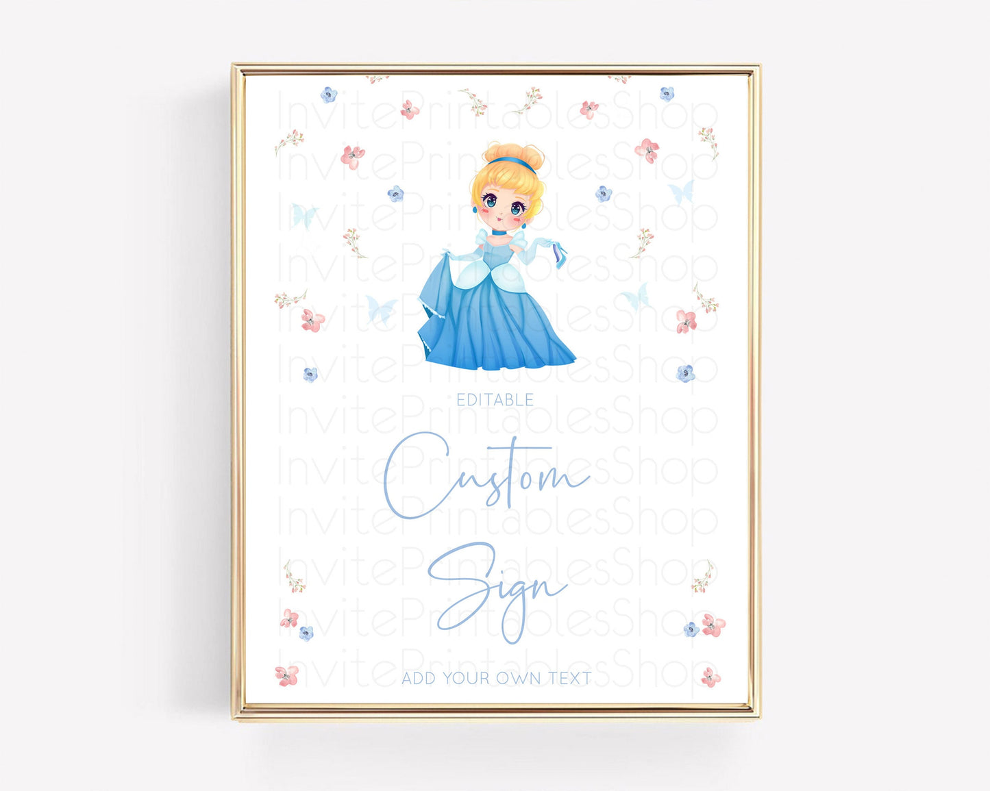 Princess Party Table Sign Decor Secret Garden Enchanted Castle Pastel Floral Royal Party For 1st Birthday Baptism Baby Shower D10354