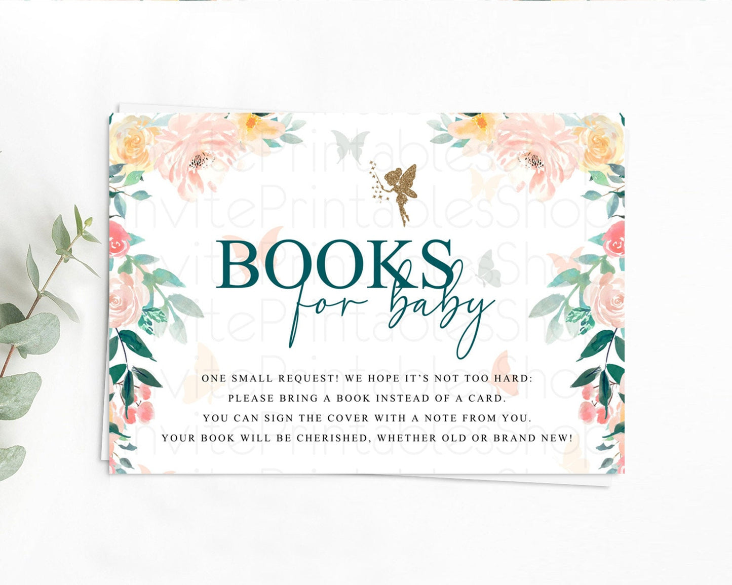 Fairy Books For Baby Card Fairy Book Insert Enchanted Garden Fairy Book Card Pastel Floral Butterfly Cards Secret Garden Book Poem D10239