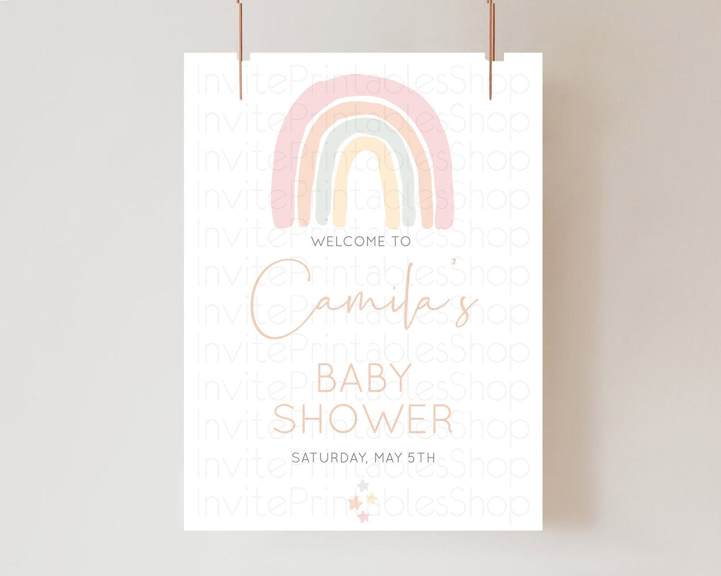 Pastel Rainbow Baby Shower Welcome Sign Boho Rainbow Welcome Board Rainbow Welcome Sign Pastel Welcome Decor Rainbow Welcome Sign D10162