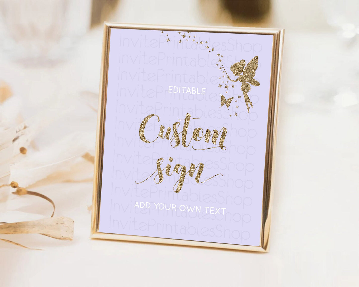 Fairy Sign Enchanted Garden Table Sign Décor Pastel Floral Butterfly Party Secret Garden Birthday Baptism Baby Shower Bridal Shower D10389