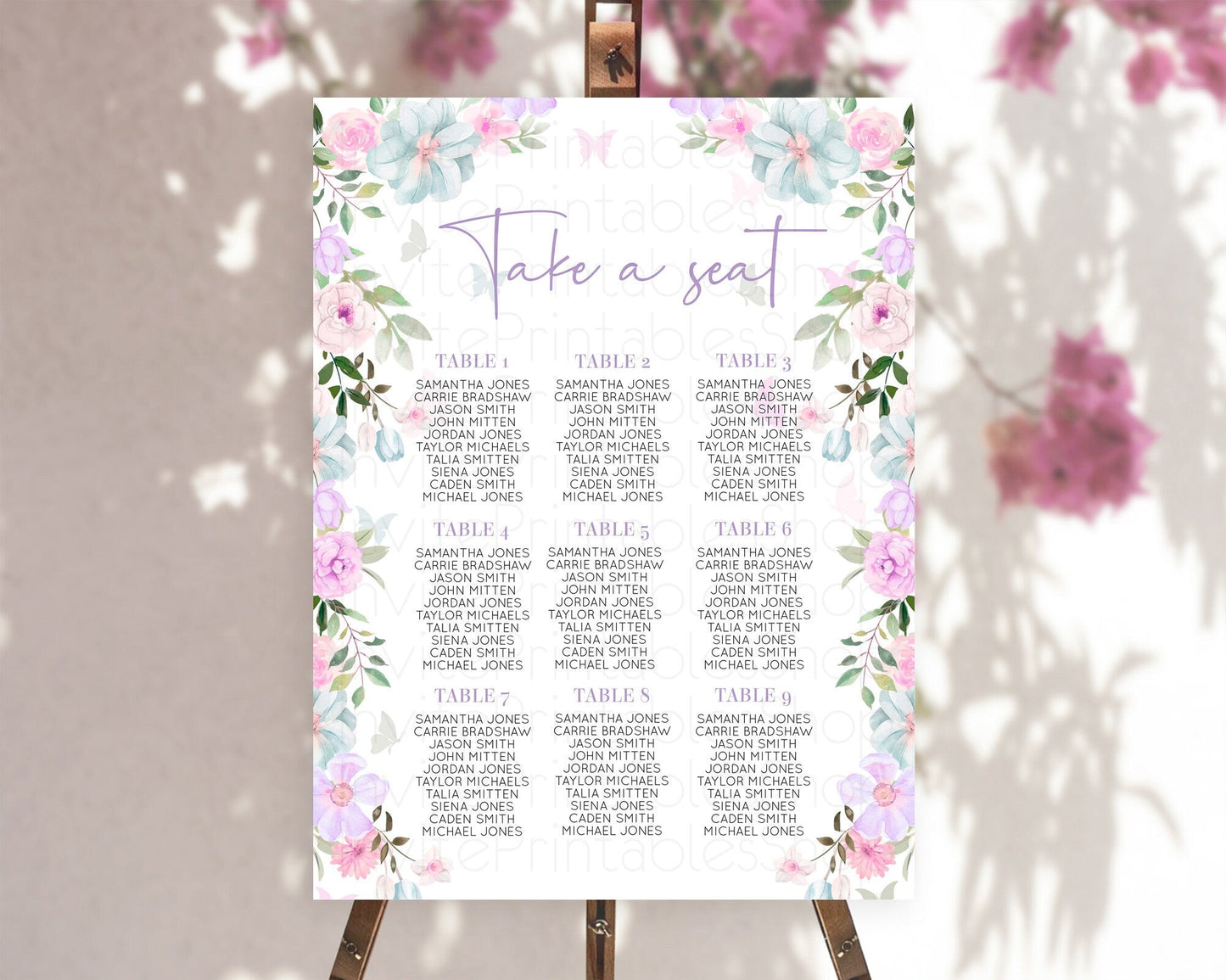 Secret Garden Seating Chart Wildflower Seating Chart Pastel Flowers Seating Chart Enchanted Garden Boho Floral Take A Seat Decor D10494