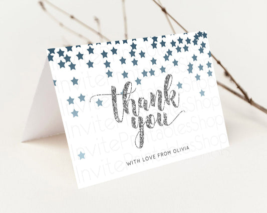 Star Thank You Card Pastel Stars Thank You Shooting Star Rainbow Colorful Confetti Twinkle Little Star Birthday Teacher Thank You D10330