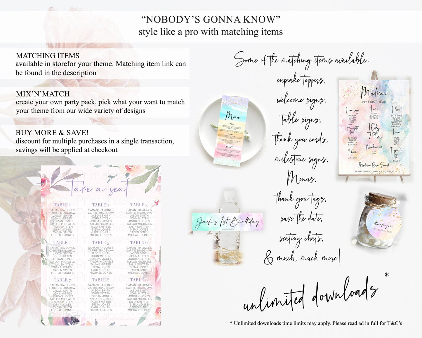 Secret Garden Seating Chart Wildflower Seating Chart Pastel Flowers Seating Chart Enchanted Garden Boho Floral Take A Seat Decor D10198
