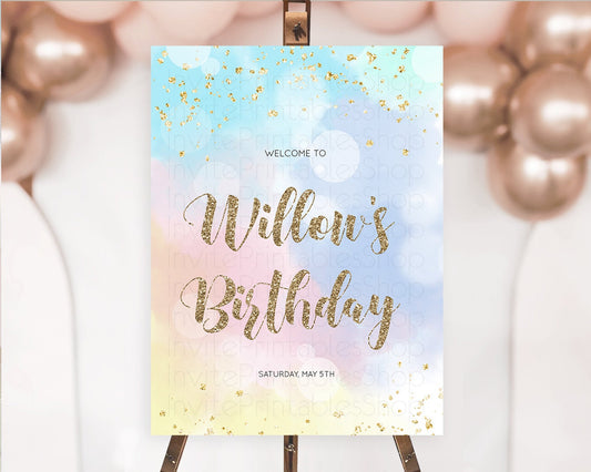 Editable Pastel Welcome Sign Pastel Rainbow Welcome Sign Colorful Rainbow Co