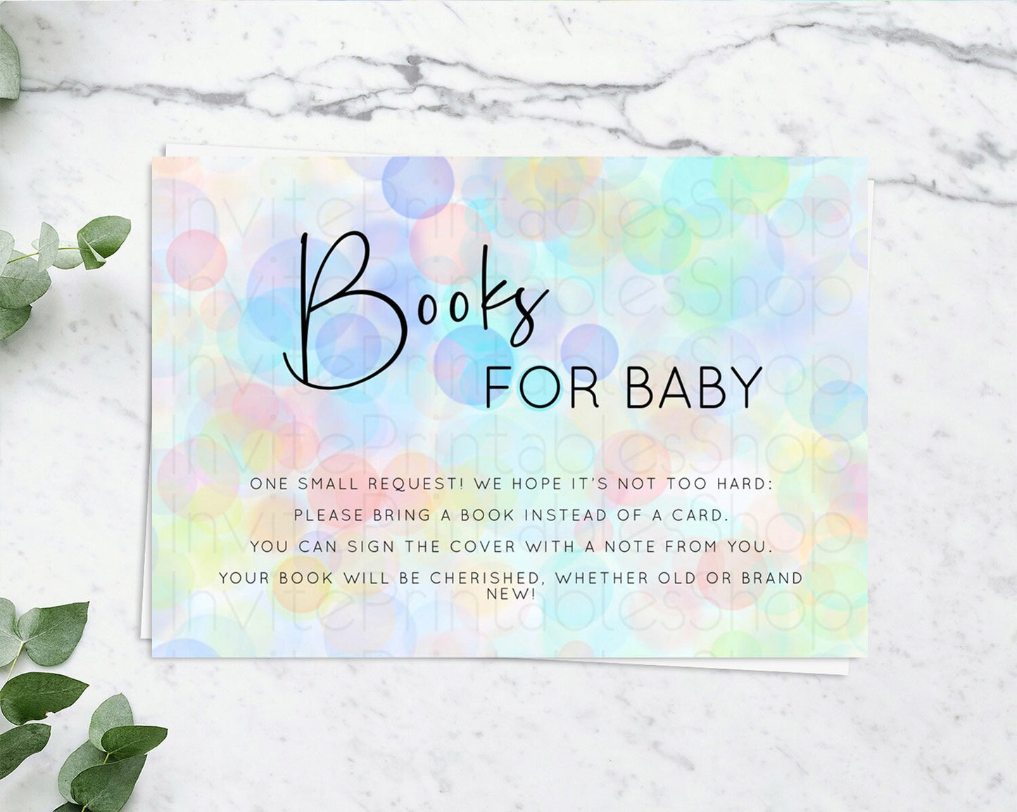 Pastel Books For Baby Card Bubble Bath Baby Shower Books Insert Rainbow Book Card Pastel Bubbles Colorful Confetti Book Poem Request D10445