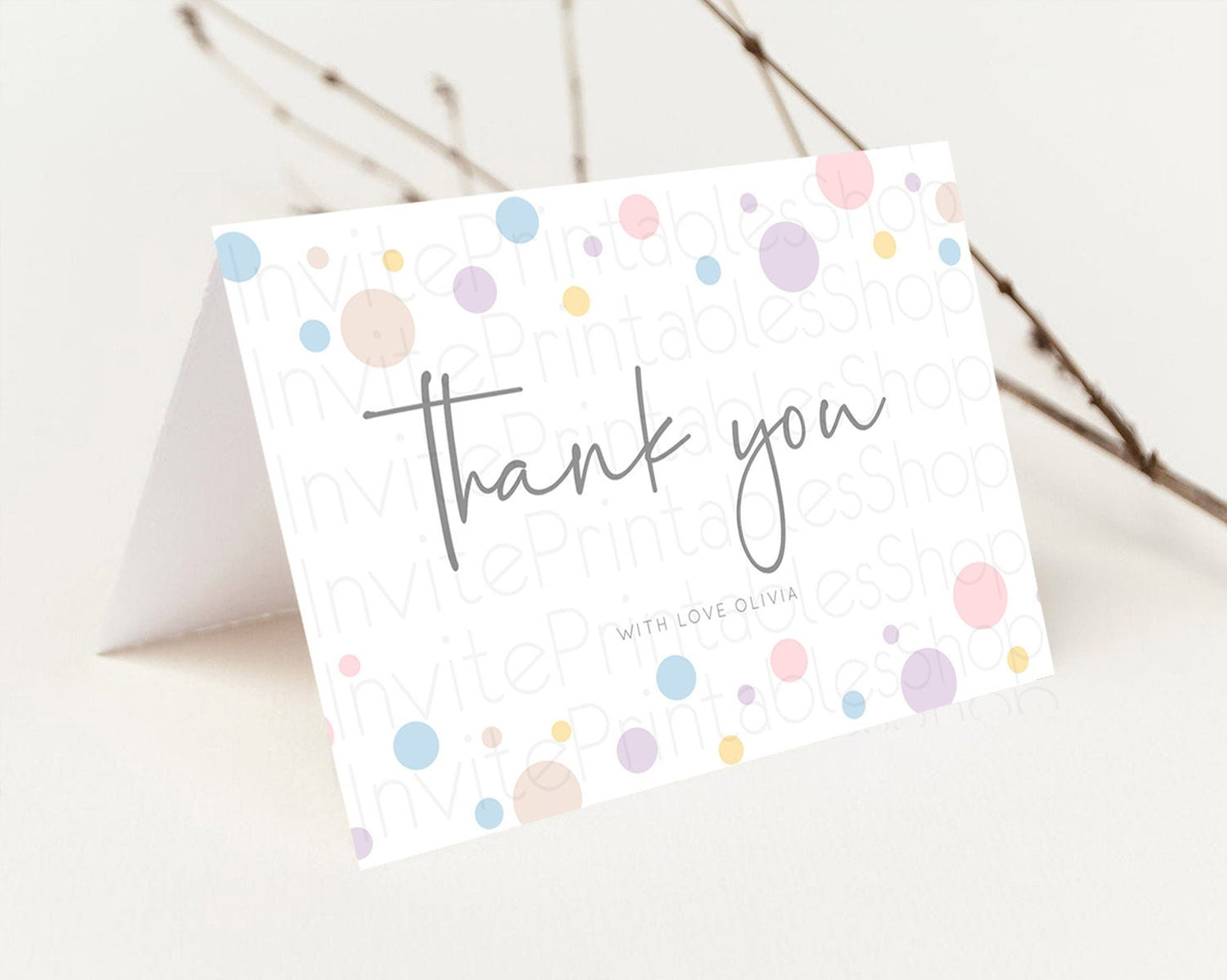 Rainbow Thank You Pastel Thank You Card Pastel Rainbow Birthday Thank You Confetti Colorful Pastel Cards Teacher Thank You Cards D10759