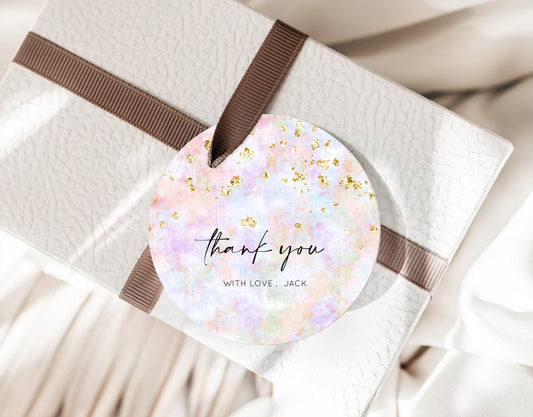 Editable Pastel Thank You Tags Rainbow Thank You Gift Tags Colorful Pastel F