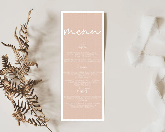Editable Orange Menu Pastel Orange Menu Template Orange Minimal Table Decor