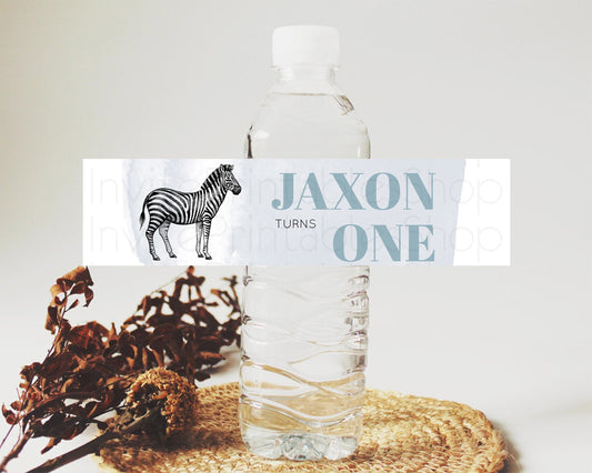 Editable Zebra Water Label Template Zebra Party Decor Water Label Safari Adv