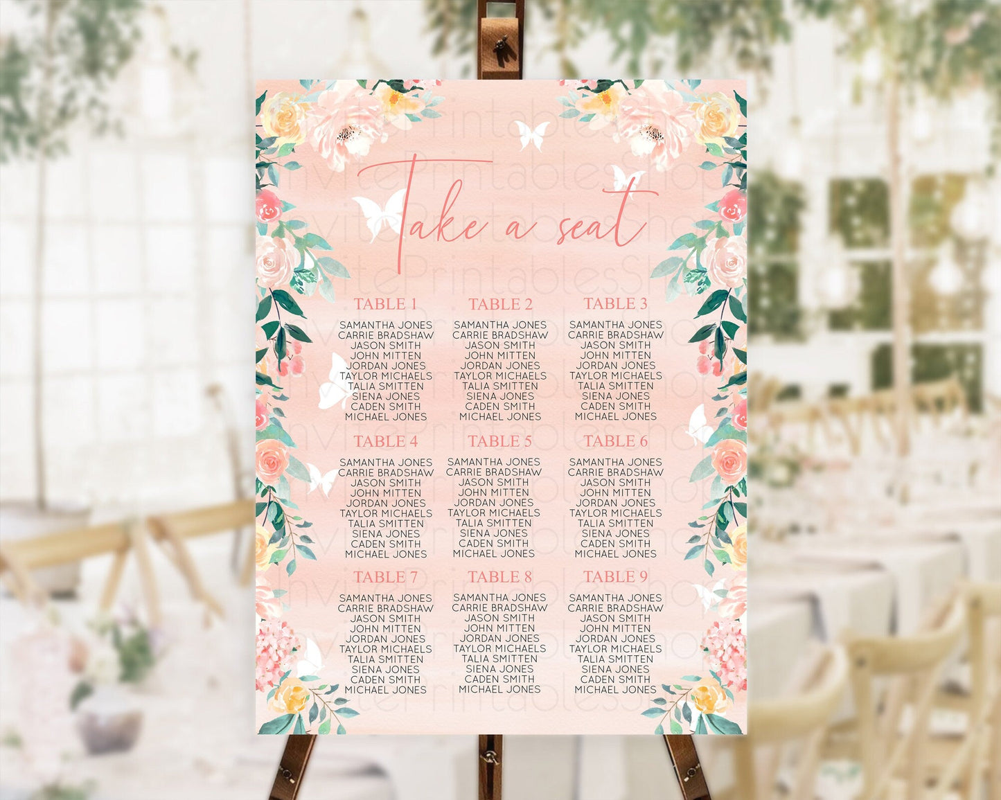 Secret Garden Seating Chart Wildflower Seating Chart Pastel Flowers Seating Chart Enchanted Garden Boho Floral Take A Seat Decor D10245