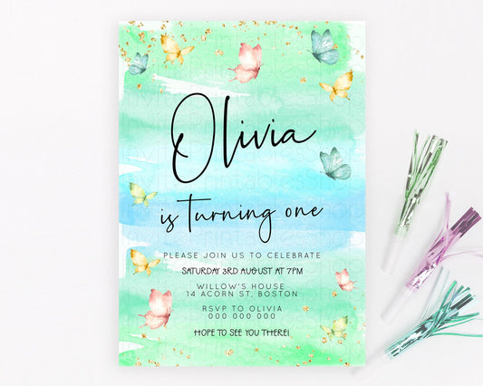 Editable Pastel Butterfly Birthday Invitation Butterfly Birthday Invitation
