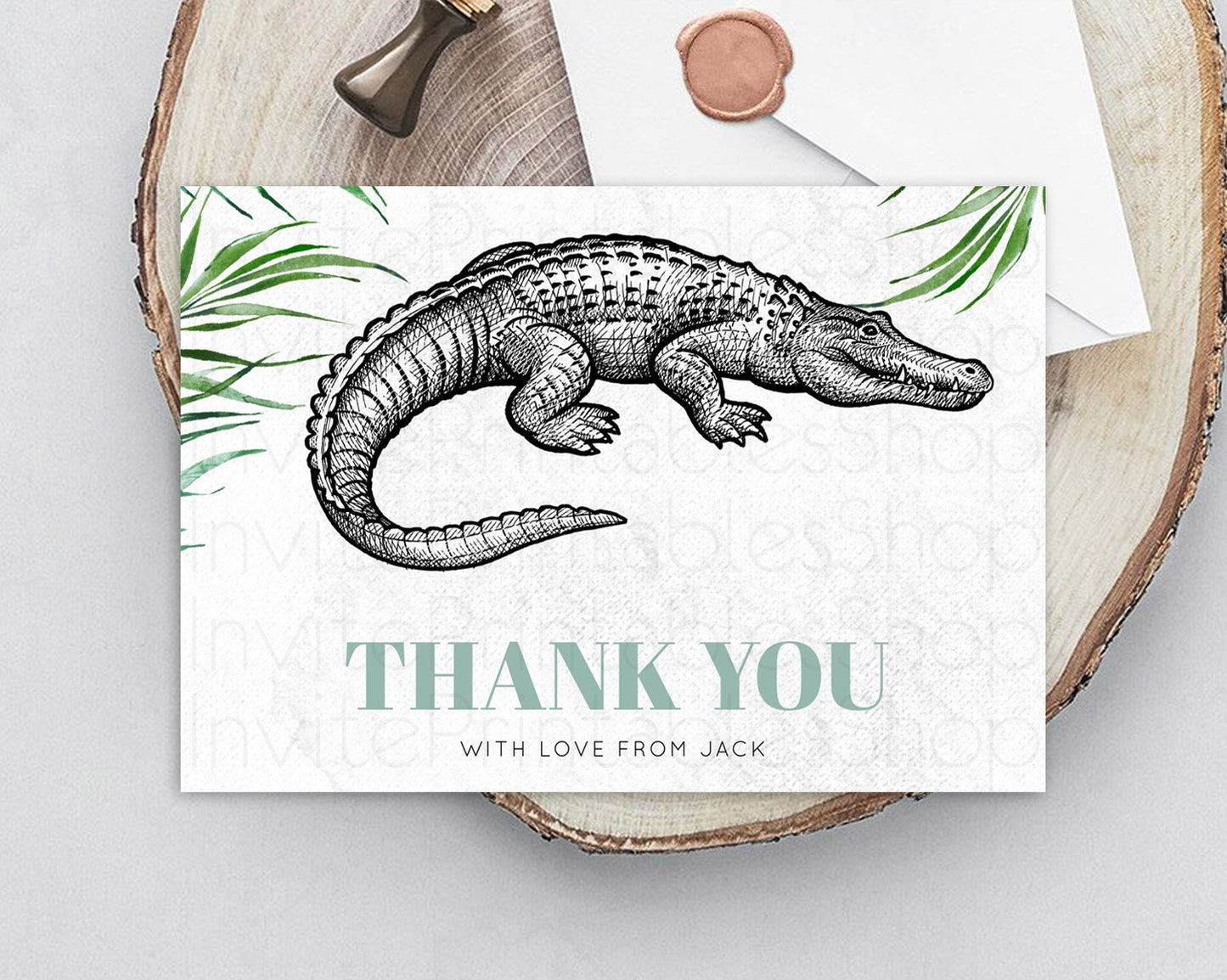 Croc Thank You Gator Thank You Card Croc Gator Party Crocodile Birthday Thank You Card Alligator Cards Teacher Thank You Cards D10847