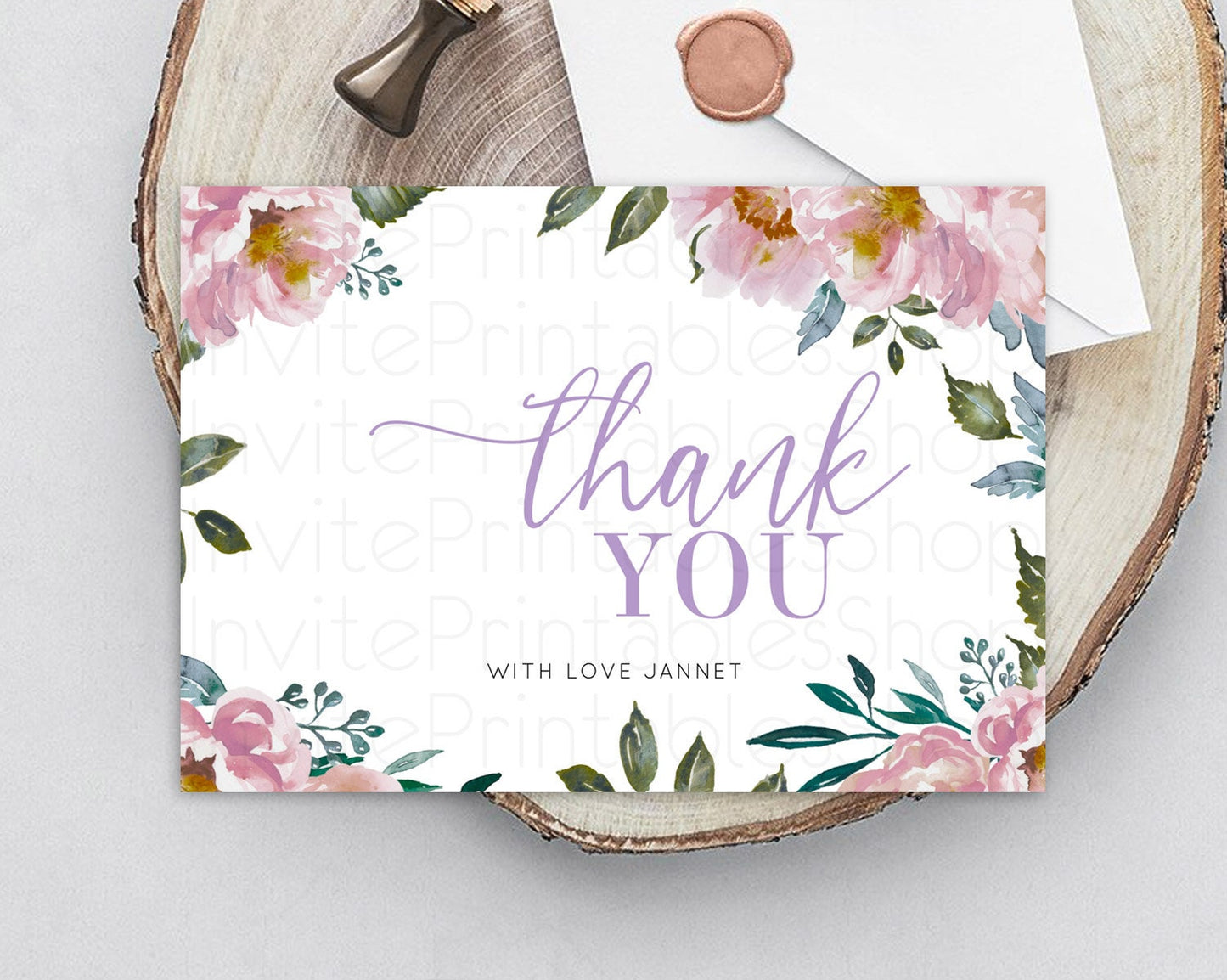 Secret Garden Thank You Wildflower Thank You Card Pastel Flower Garden Birthday Thank You Card Boho Floral Teacher Thank You Card D10729