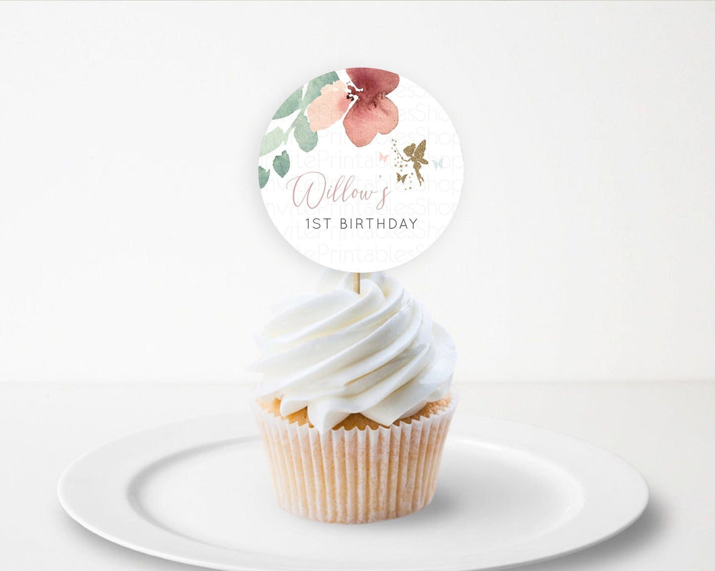 Fairy Cupcake Toppers Pastel Fairy Cupcake Toppers Fairy Floral Garden Cupcake Topper Enchanted Garden Floral Butterfly Party Decor D10460