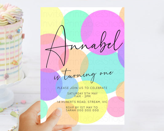 Editable Pastel Birthday Invitation Pastel Confetti Birthday Invitation Bubb