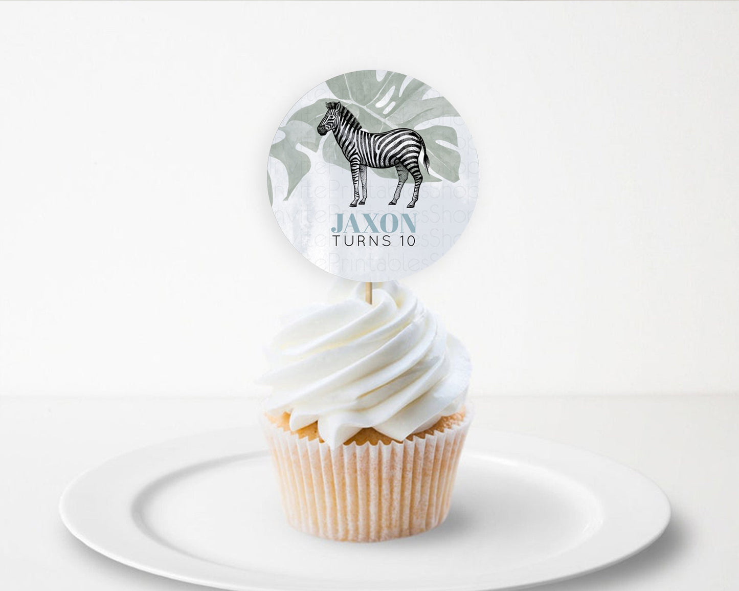 Zebra Cupcake Toppers Zebra Cupcake Zebra Take A Cupcake Toppers Zebra Safari Decor Zoo Party Zebra Palm Leaf Décor First Birthday D10814