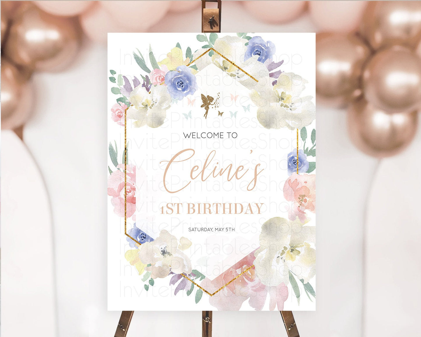 Fairy Welcome Sign Fairy Welcome Board Enchanted Garden Pastel Floral Butterfly Decor Secret Garden First Birthday Welcome Sign D10829