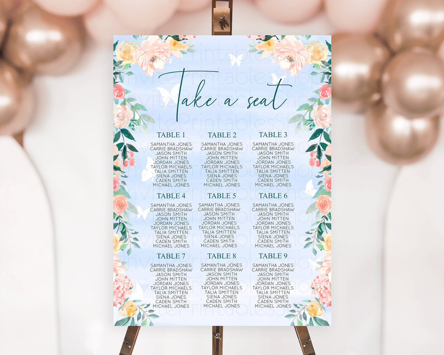 Secret Garden Seating Chart Wildflower Seating Chart Pastel Flowers Seating Chart Enchanted Garden Boho Floral Take A Seat Décor D10337