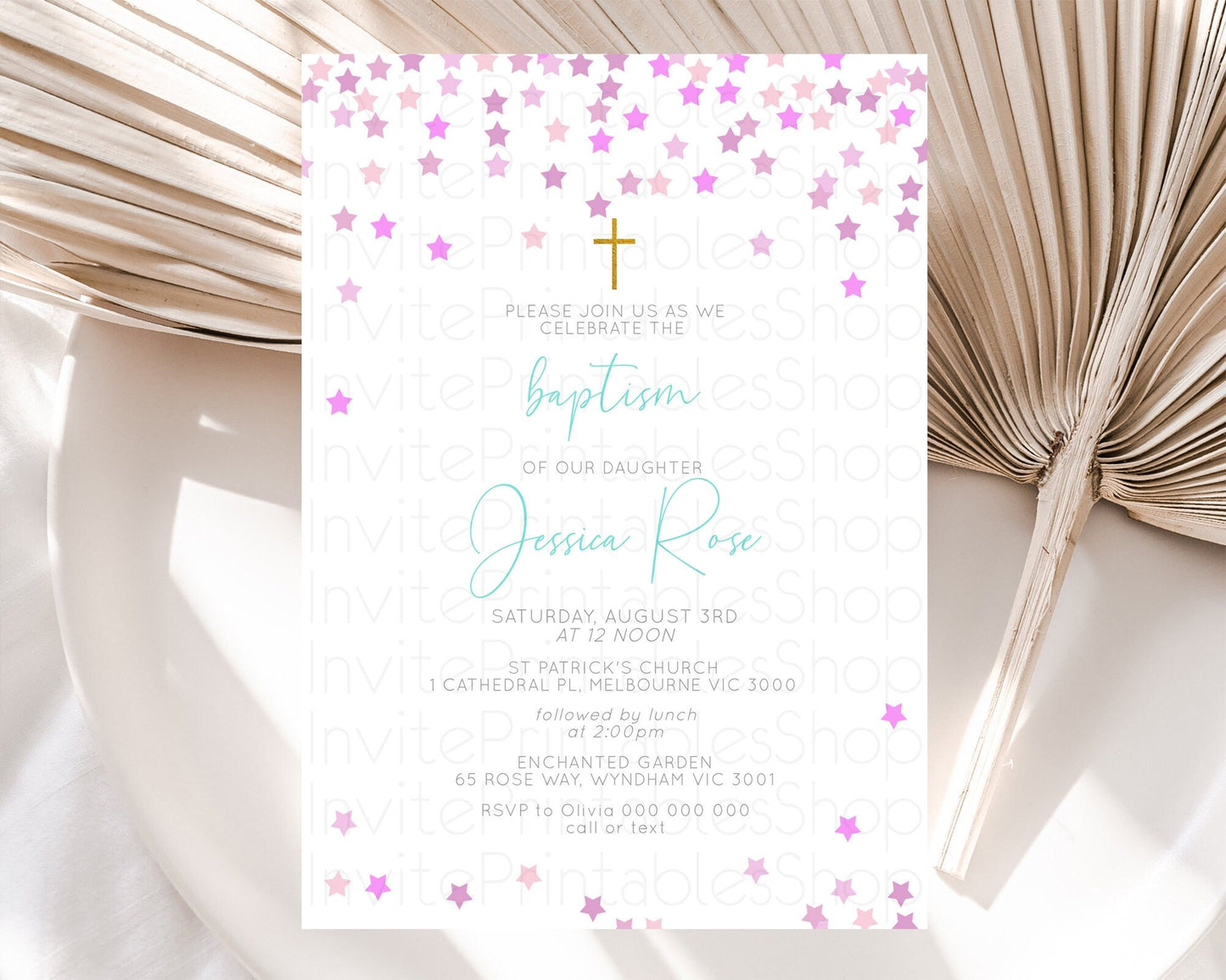 Star Baptism Invitation Pastel Stars Baptism 1st Birthday Invitation Rainbow Colors Confetti Twinkle Little Star Christening Invite D10403