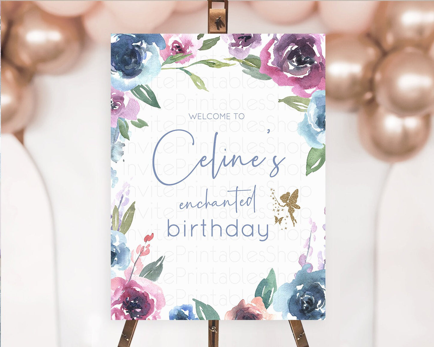 Fairy Welcome Sign Fairy Welcome Board Enchanted Garden Pastel Floral Butterfly Décor Secret Garden First Birthday Welcome Sign D10188