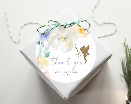 Fairy Thank You Tags Fairy Thank You Gift Tags Enchanted Garden Pastel Floral Butterfly Décor Secret Garden First Birthday Thank You D10761