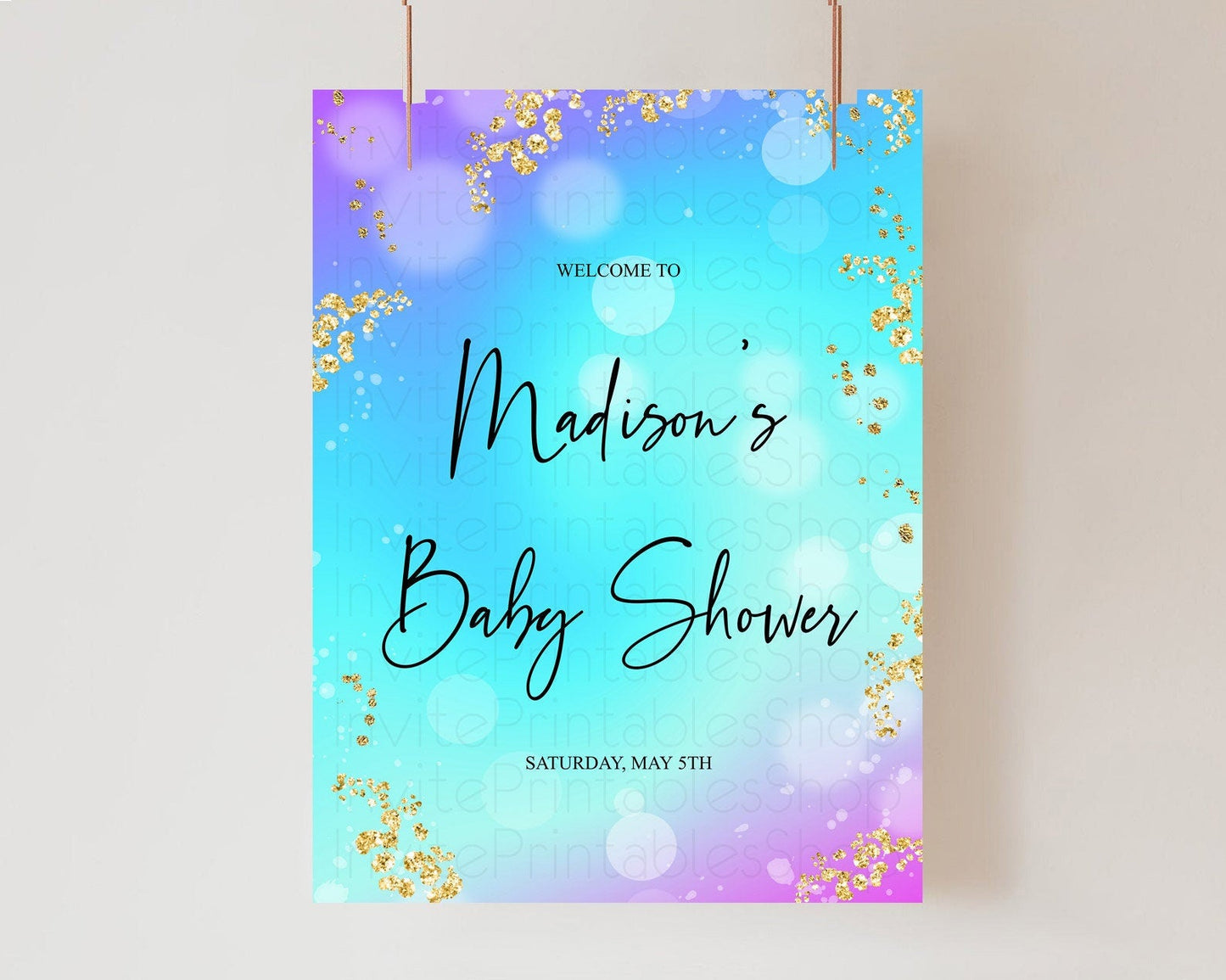 Mermaid Baby Shower Welcome Sign Mermaid Welcome Board Rainbow Fish Under The Sea Colorful Pastel Pool Party Mermaid Welcome Sign D10573