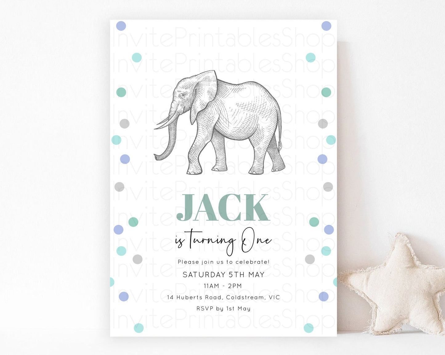 Elephant Birthday Invitation Elephant Invitation Elephant Birthday Safari Elephant Party TWO Wild ONE Jungle Adventure Zoo Birthday D10859