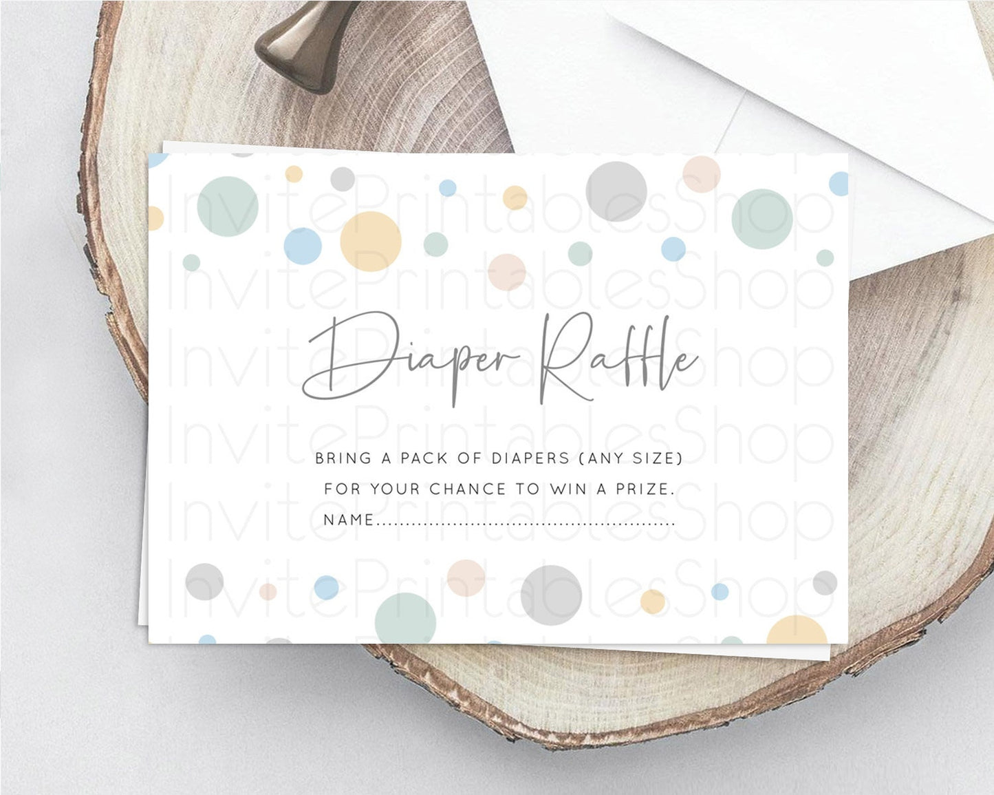 Rainbow Diaper Raffle Card Pastel Sprinkles Diaper Raffle Insert Rainbow Confetti Diaper Ticket Colorful Bubbles Pastel Raffle Game D11021