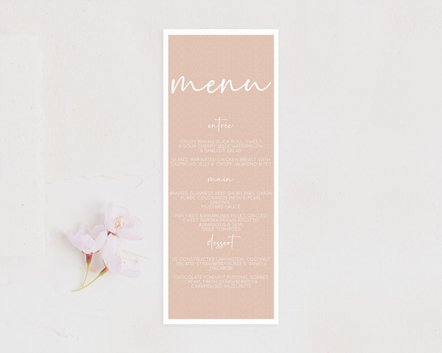 Orange Menu Pastel Orange Menu Template Orange Minimal Table Decor Modern Orange Menu Simple Orange Dinner Dessert Menu Food Menu D10938