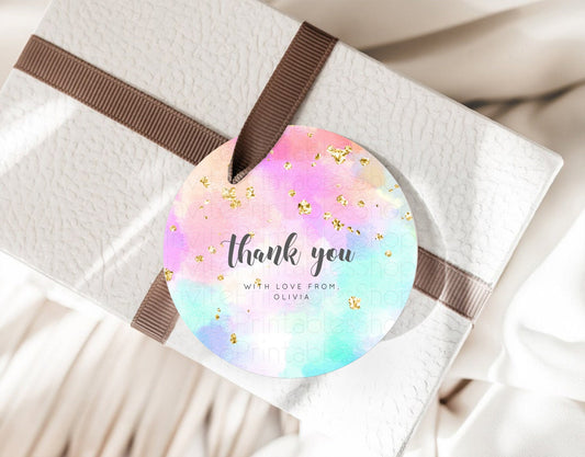 Editable Pastel Thank You Tags Rainbow Thank You Gift Tags Colorful Pastel F