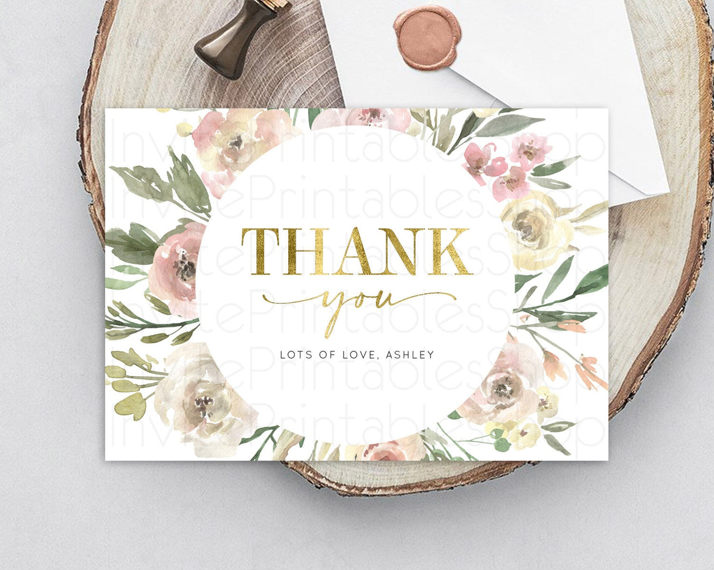 Secret Garden Thank You Wildflower Thank You Card Pastel Flower Garden Birthday Thank You Card Boho Floral Teacher Thank You Card D10202