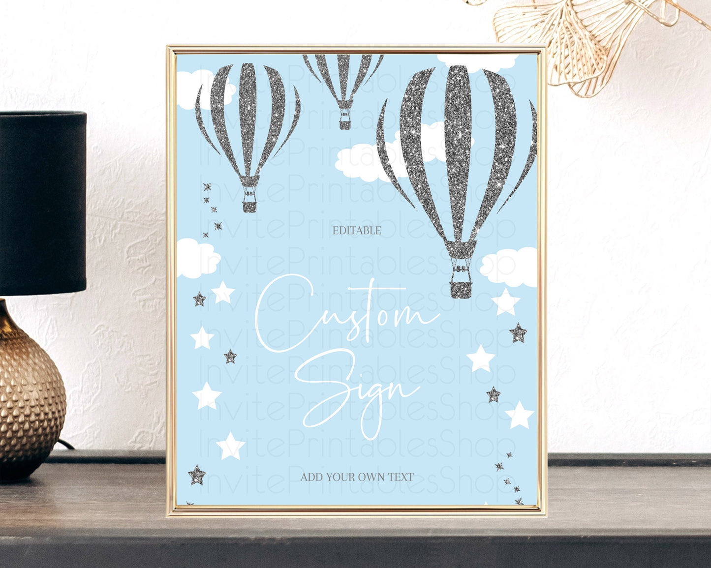 Hot Air Balloon Sign Hot Air Balloon Table Sign Decor Adventure Awaits Mr. ONEderful Party 1st Birthday Baptism Baby Shower D10335