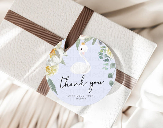 Editable Swan Thank You Swan Princess Ballet Thank You Gift Tags Enchanted S