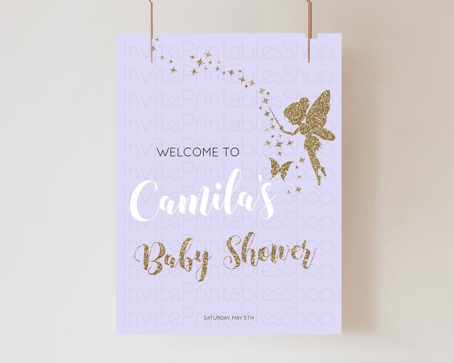 Fairy Baby Shower Welcome Sign Fairy Welcome Board Enchanted Garden Pastel Floral Butterfly Decor Secret Garden Fairy Welcome Sign D10389