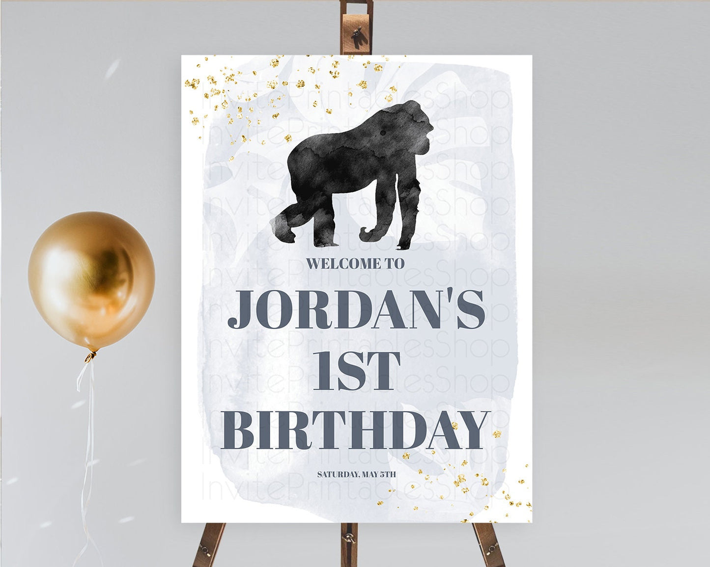 Gorilla Welcome Sign Gorilla Welcome Board Gorilla Party Welcome Poster Safari Adventure Decor Gorilla First Birthday Welcome Sign D10443