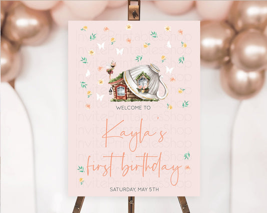 Fairy Welcome Sign Fairy Welcome Board Enchanted Garden Pastel Floral Butterfly Décor Secret Garden First Birthday Welcome Sign D10384