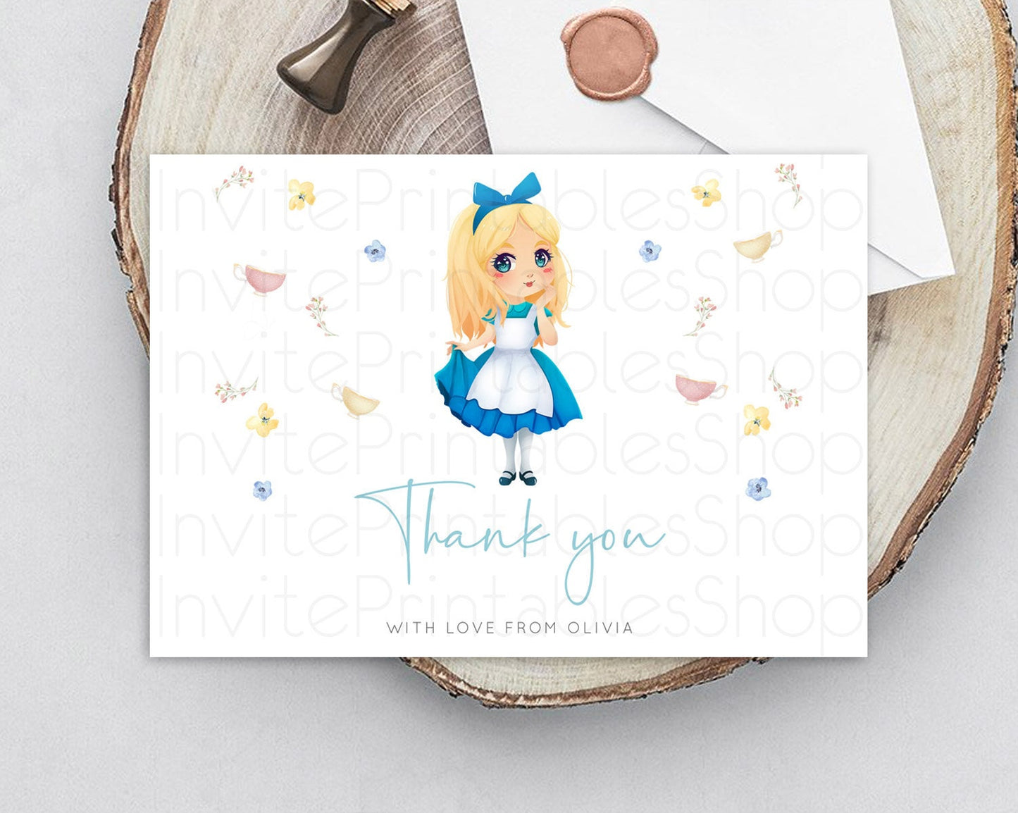 Princess Thank You Castle Thank You Card Secret Garden Birthday Thank You Card Enchanted Castle Pastel Floral Teacher Thank You Card D10886