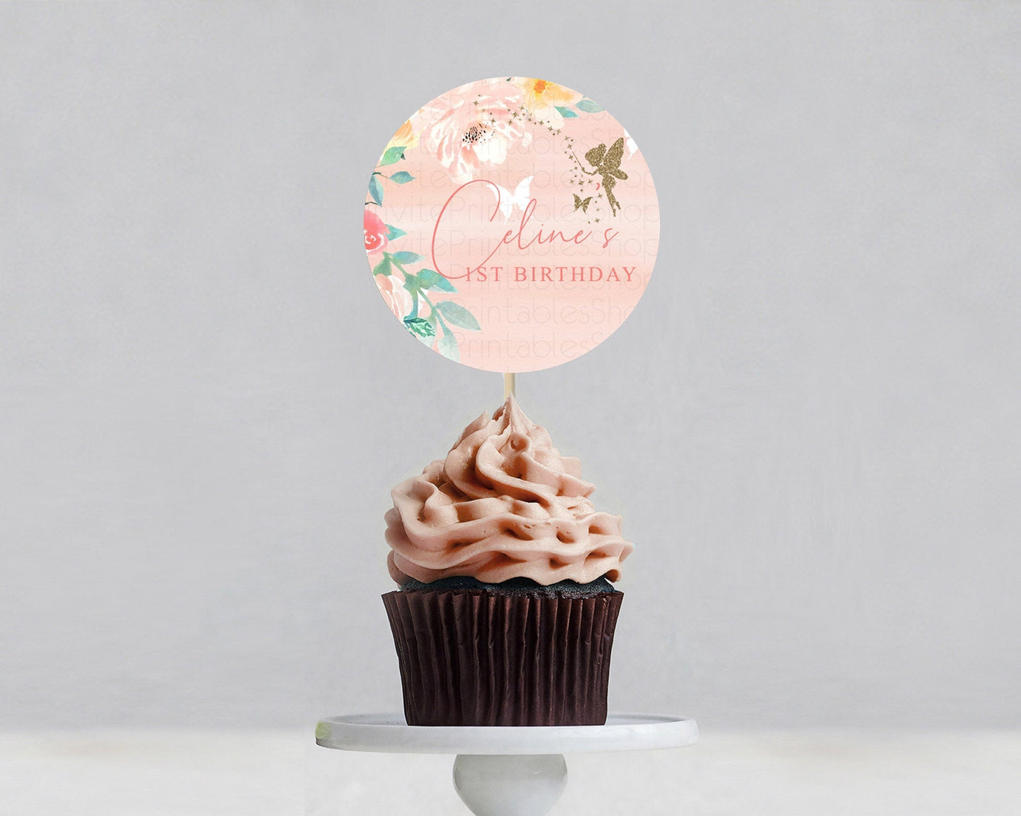 Fairy Cupcake Toppers Pastel Fairy Cupcake Toppers Fairy Floral Garden Cupcake Topper Enchanted Garden Floral Butterfly Party Decor D10792