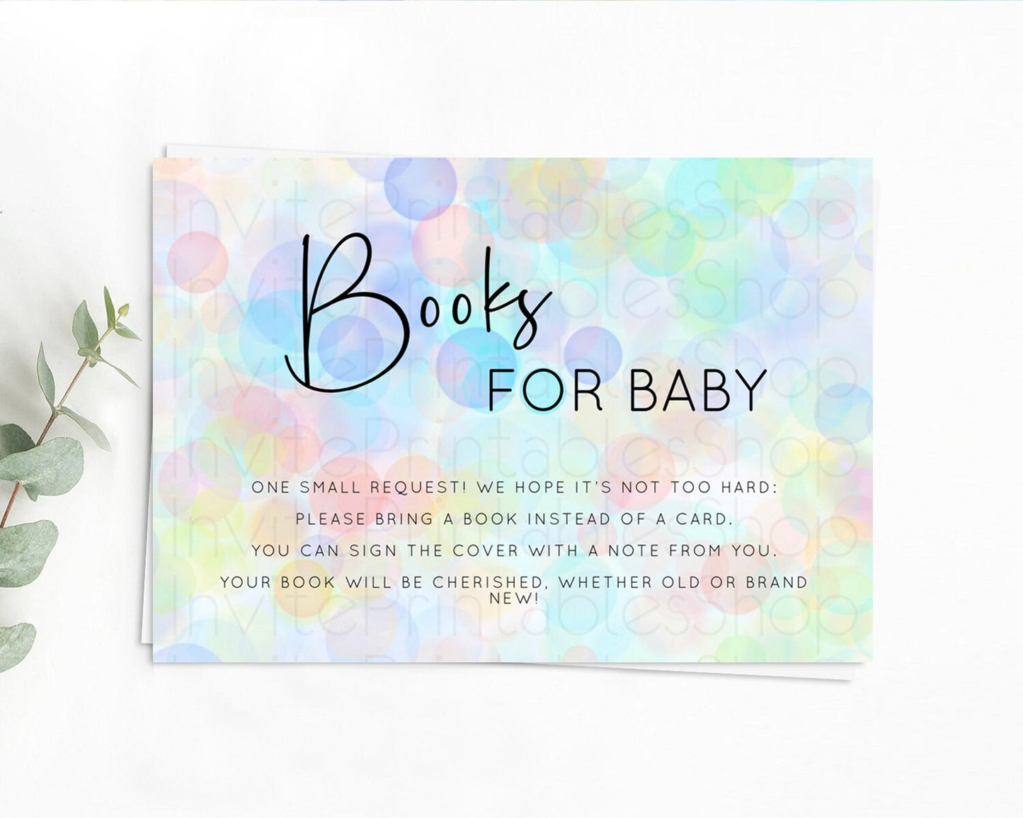 Pastel Books For Baby Card Bubble Bath Baby Shower Books Insert Rainbow Book Card Pastel Bubbles Colorful Confetti Book Poem Request D10445