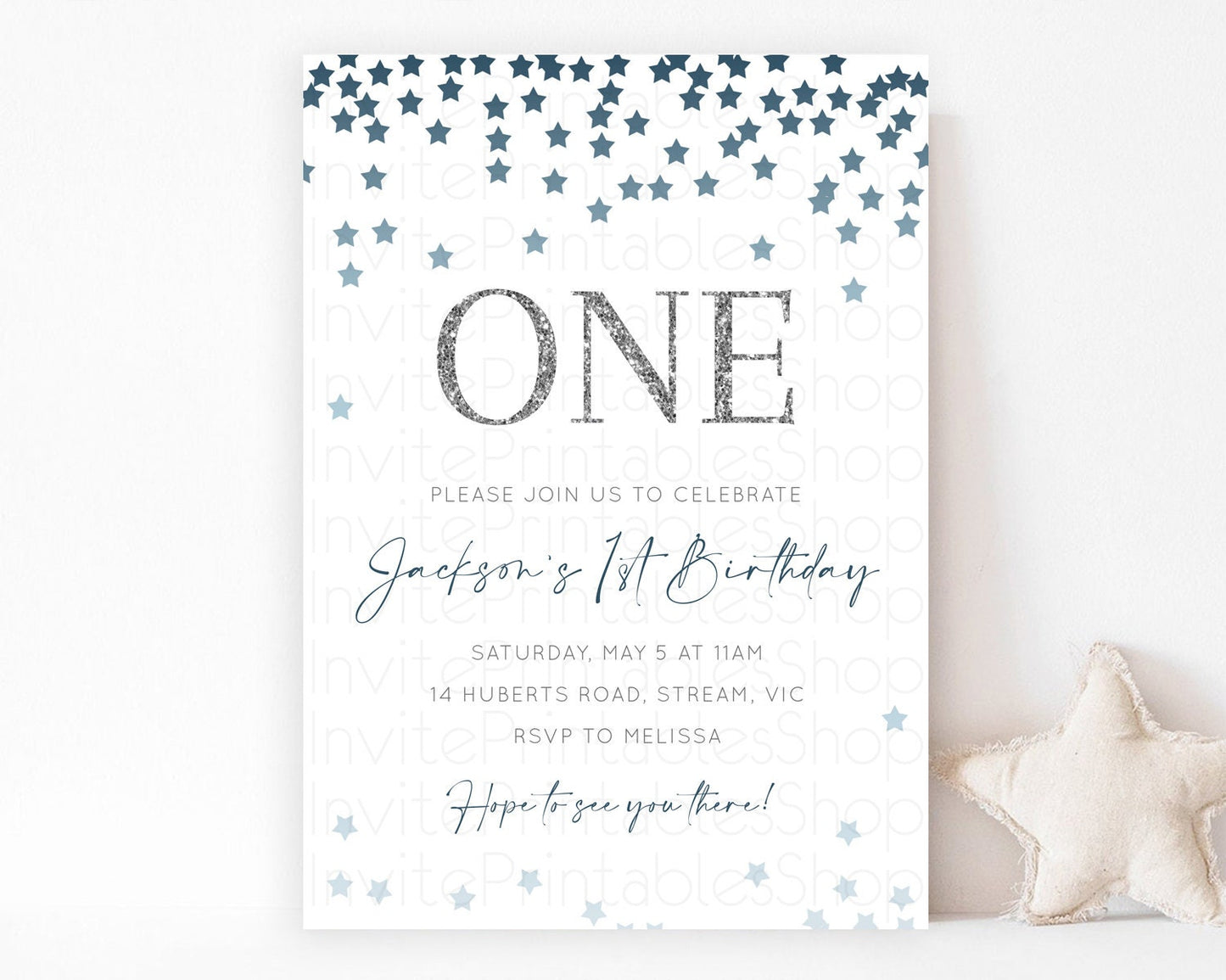 Star Birthday Invitation Pastel Stars Invite Shooting Star Party Rainbow Colorful Confetti Twinkle Little Star 2nd First Birthday D10308