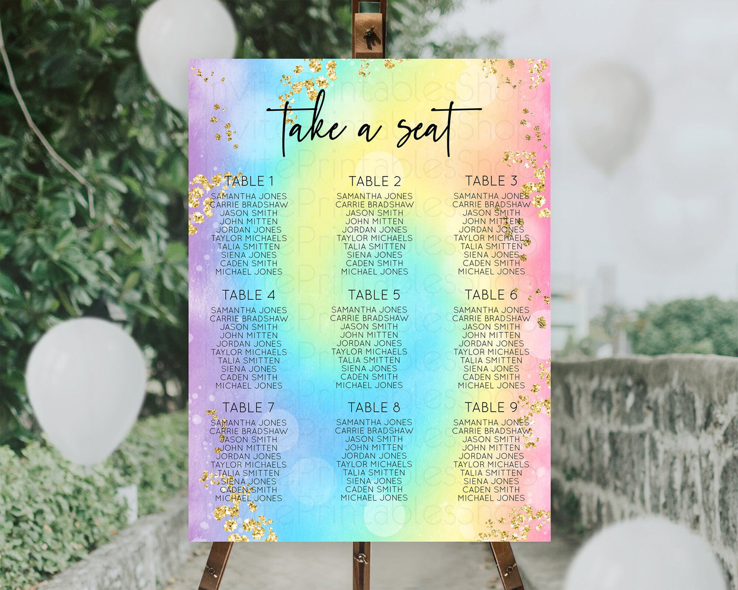 Tie Dye Seating Chart Rainbow Tie Dye Seating Chart Rainbow Colorful Seating Chart Tie Dye Pastel Rainbow Party Decor Take A Seat D10568