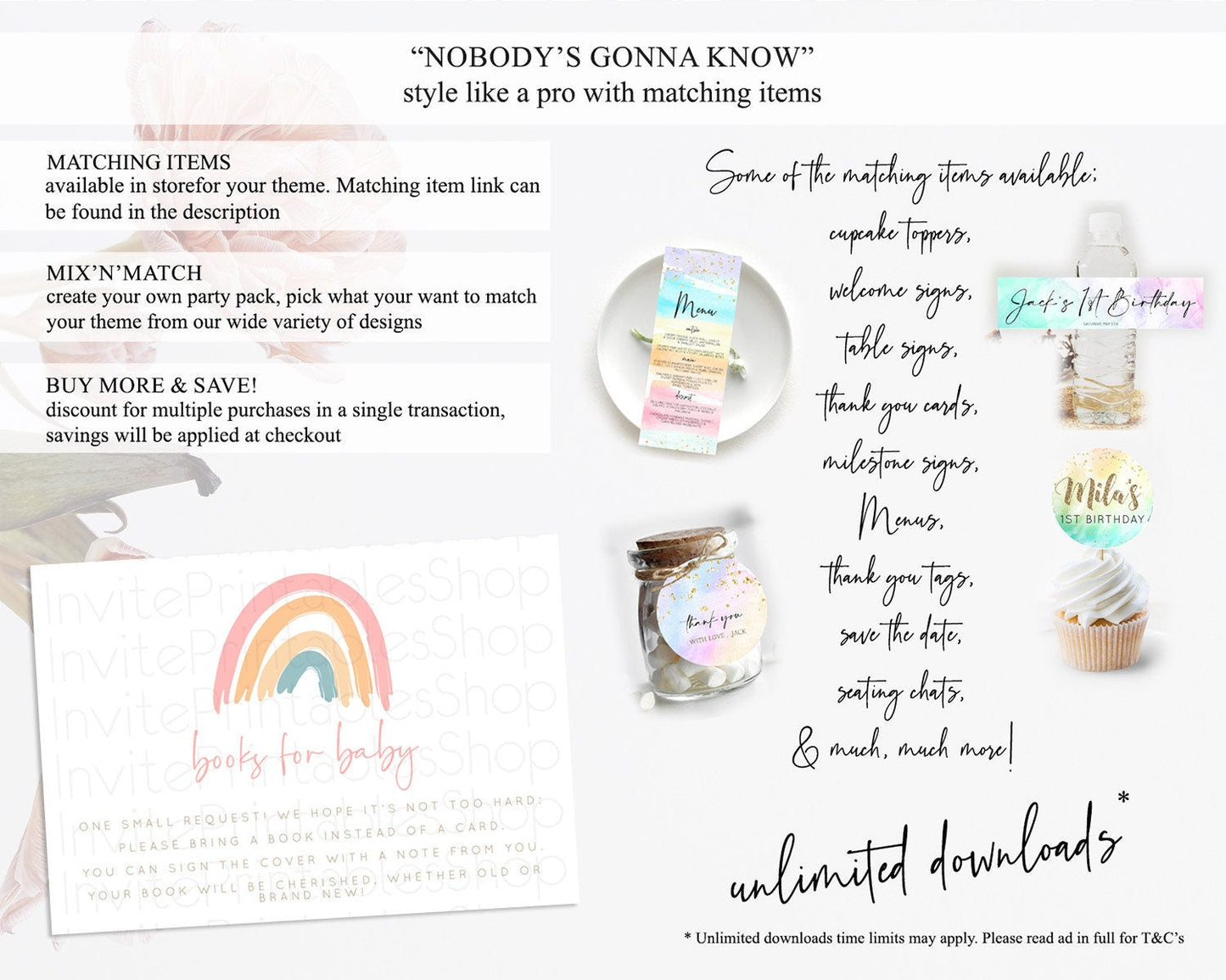 Pastel Rainbow Books For Baby Card Boho Rainbow Book Insert Boho Rainbow Book Card Pastel Watercolor Baby Shower Book Poem Request D10350