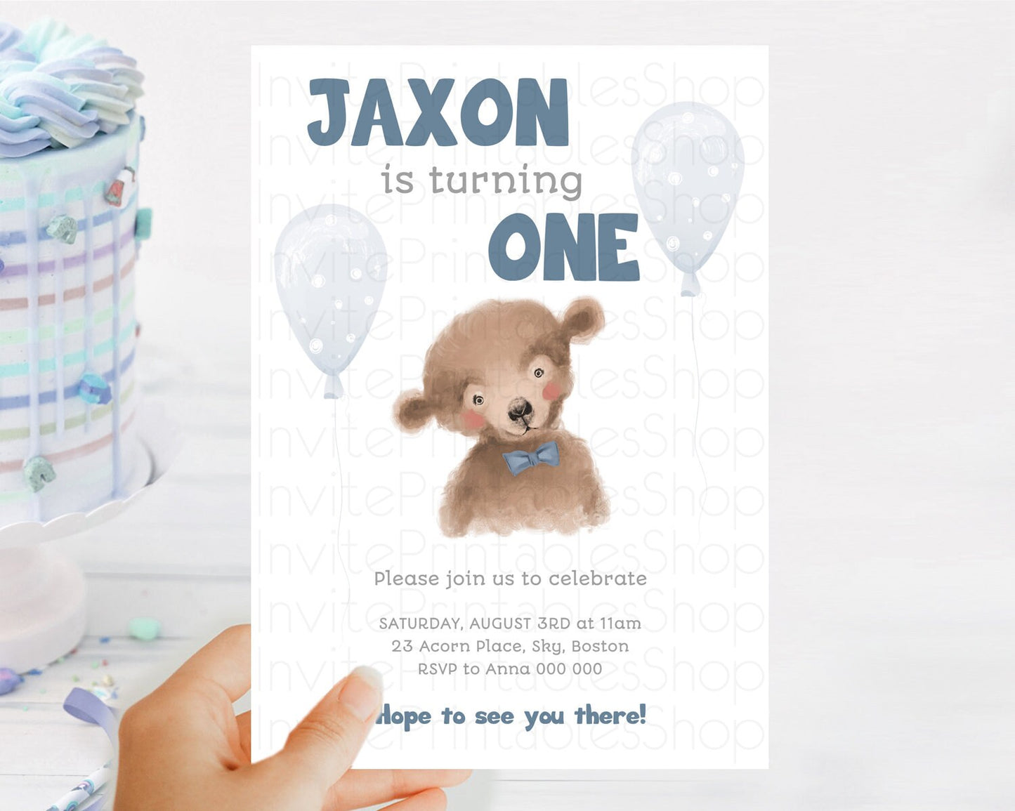 Bear Birthday Invitation Bear Invitation Forest Baby Invites Bear Woods Party Forest Adventure Bear Hunt Party 2nd First Birthday D10221