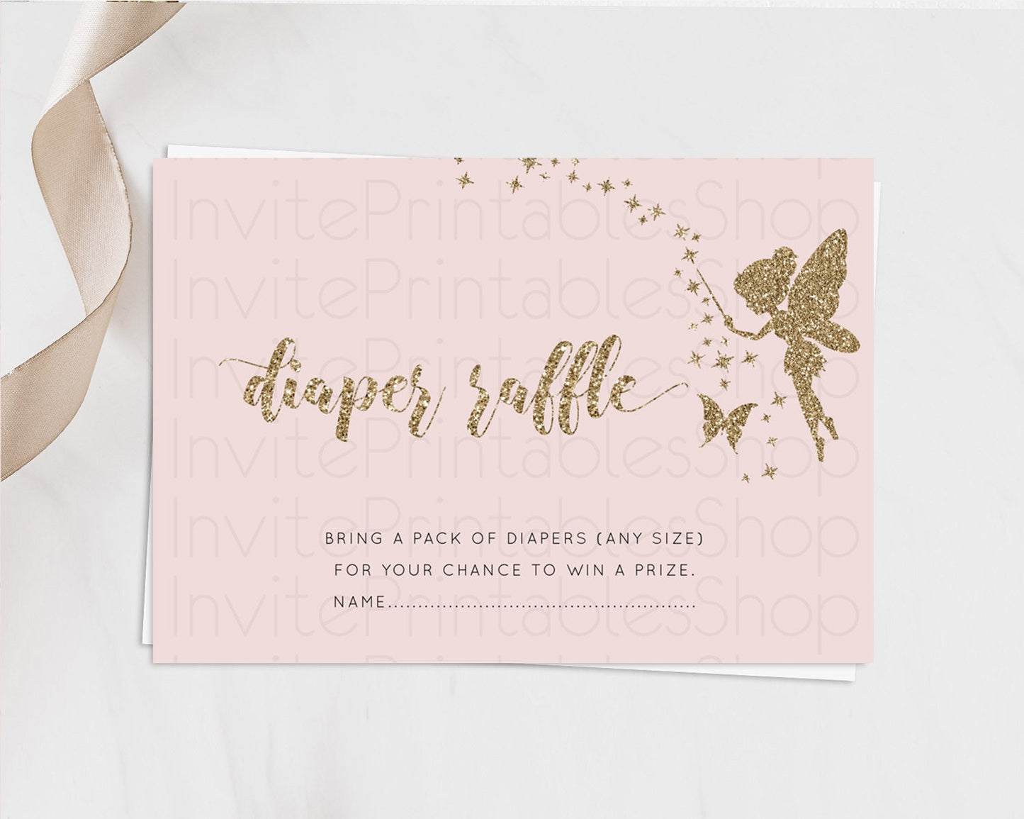 Fairy Diaper Raffle Card Fairy Diaper Insert Enchanted Garden Fairy Diaper Ticket Pastel Floral Butterfly Secret Garden Raffle Game D10899