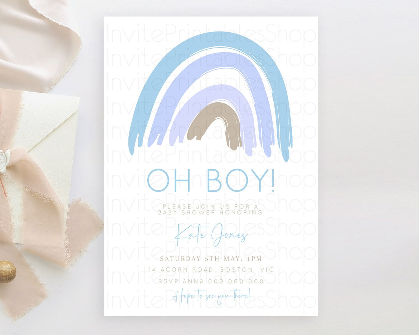 Pastel Rainbow Baby Shower Invitation Pastel Rainbow Invitation Rainbow Baby Invitation Pastel Invitation Boho Rainbow Invitation D10352