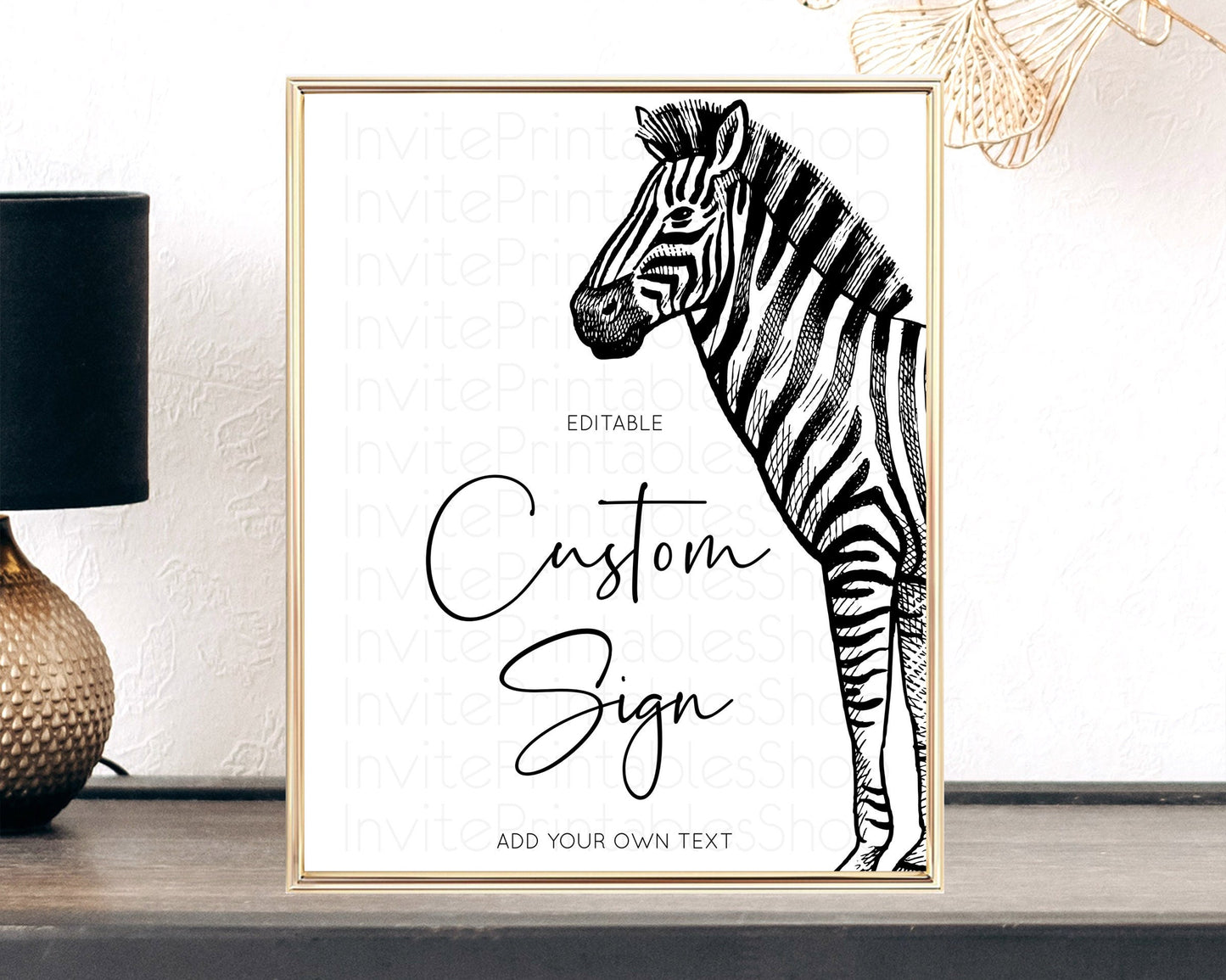 Zebra Sign Zebra Table Sign Decor Zebra Party Sign Template Safari Adventure Zebra Minimal Theme 1st Birthday Baptism Baby Shower D10249