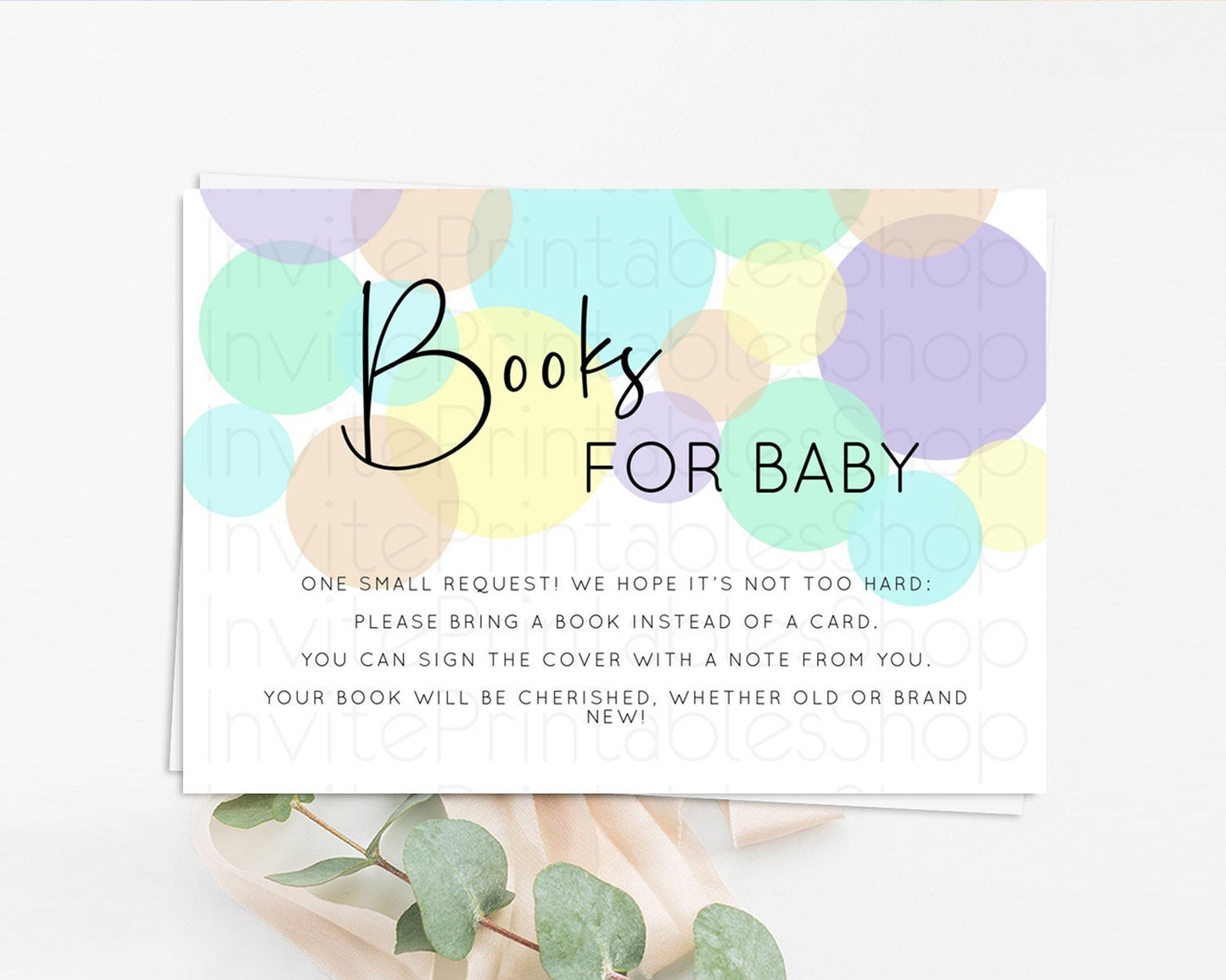 Rainbow Books For Baby Card Pastel Sprinkles Book Insert Pastel Rainbow Confetti Book Card Colorful Bubbles Pastel Book Poem Request D10412