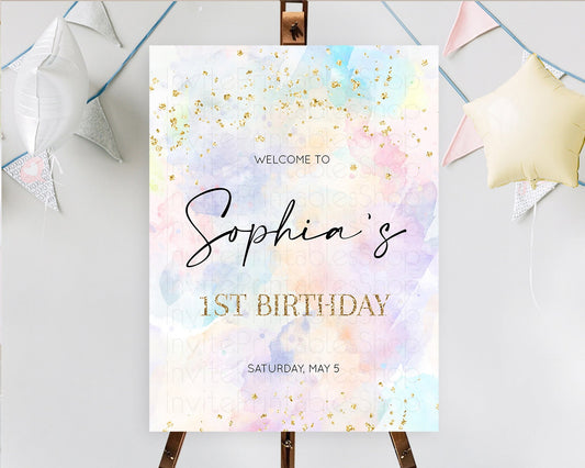 Editable Pastel Welcome Sign Pastel Rainbow Welcome Sign Colorful Rainbow Co